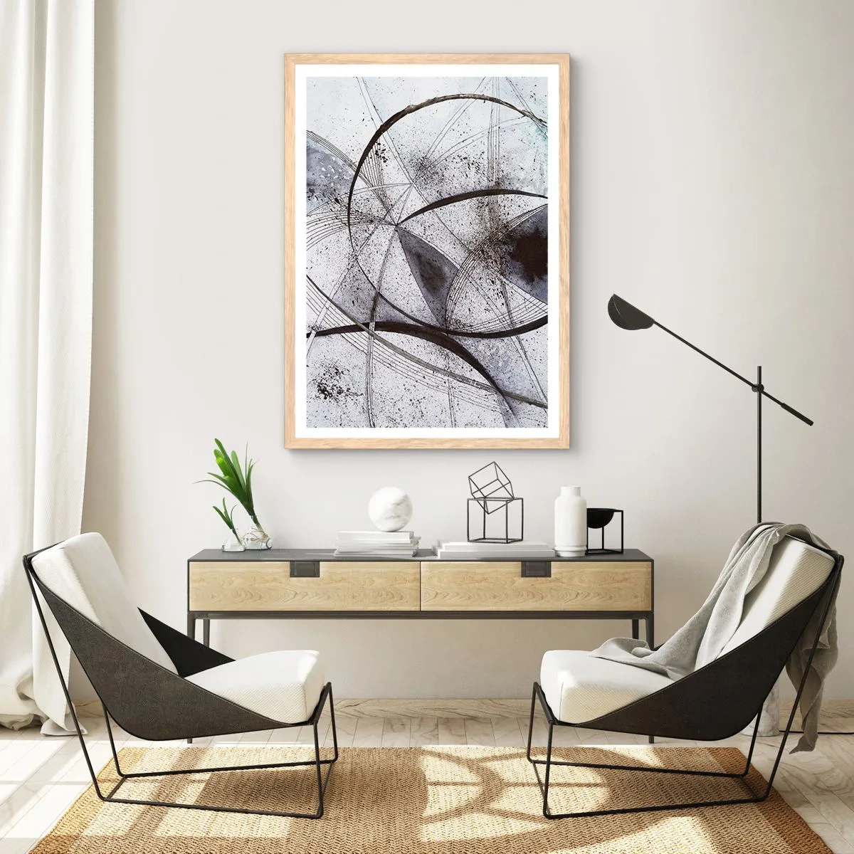 Poster in einem Rahmen aus heller Eiche - Futuristische Fantasie - 40x50 cm