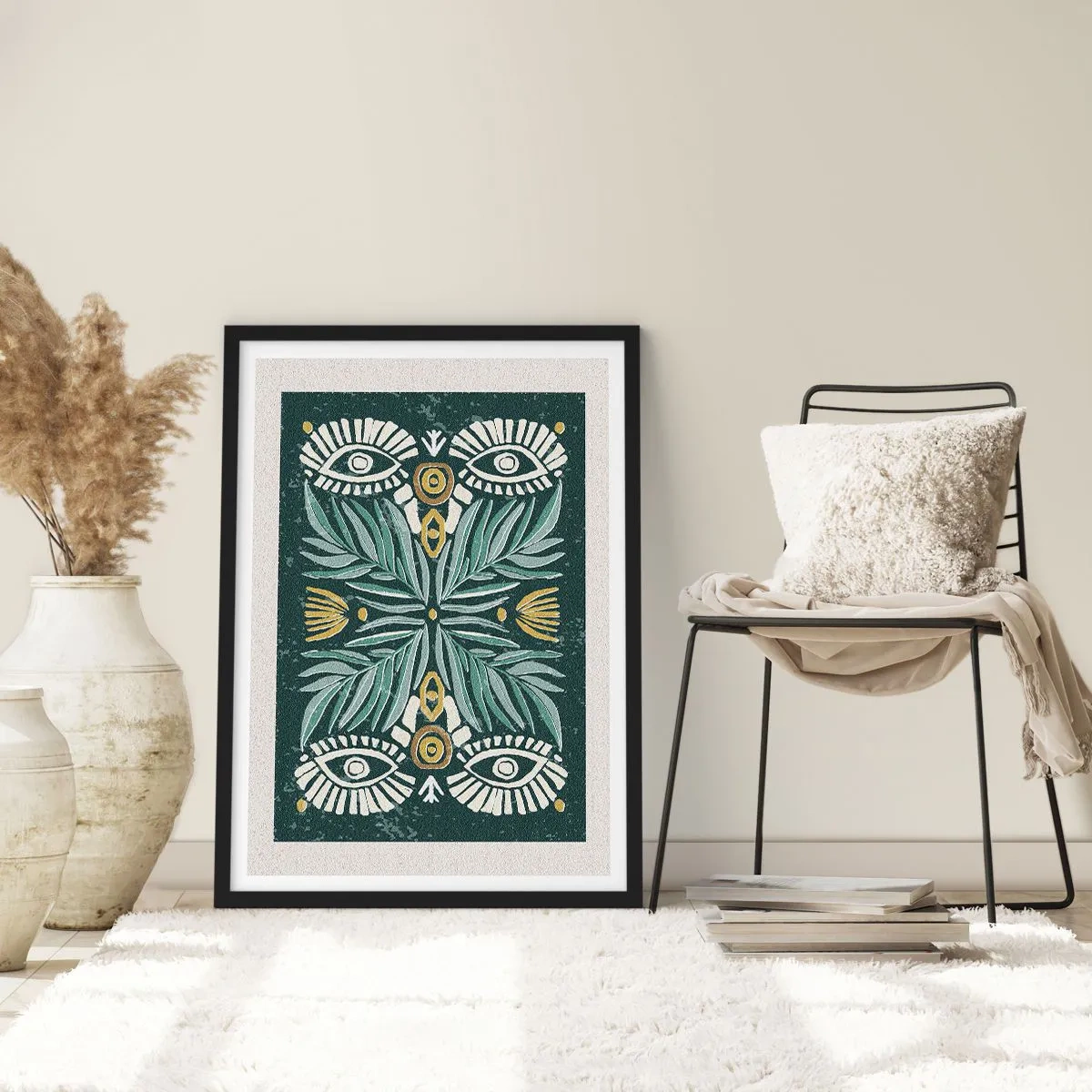 Poster in einem schwarzem Rahmen - Wie ein Volksausschnitt - 70x100 cm