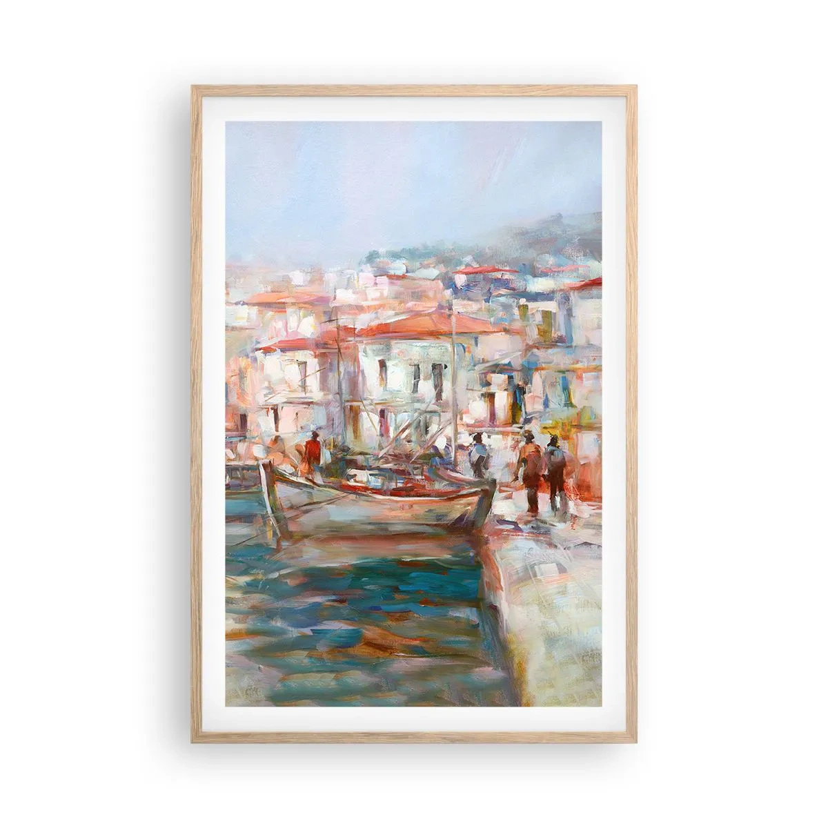 Poster in einem Rahmen aus heller Eiche - Pastell-Sommerferien - 61x91 cm