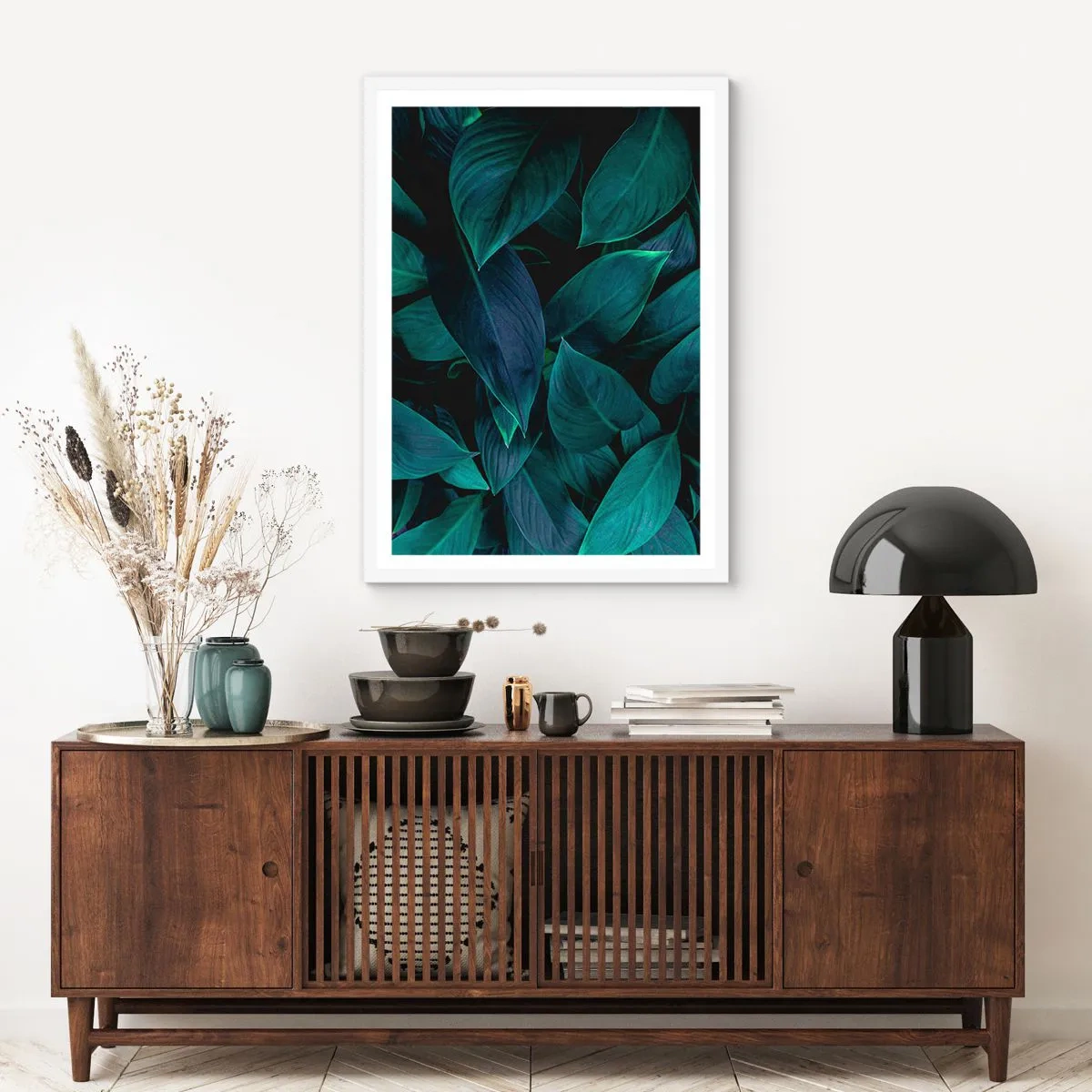 Poster in einem weißen Rahmen - Grün in sich selbst - 30x40 cm