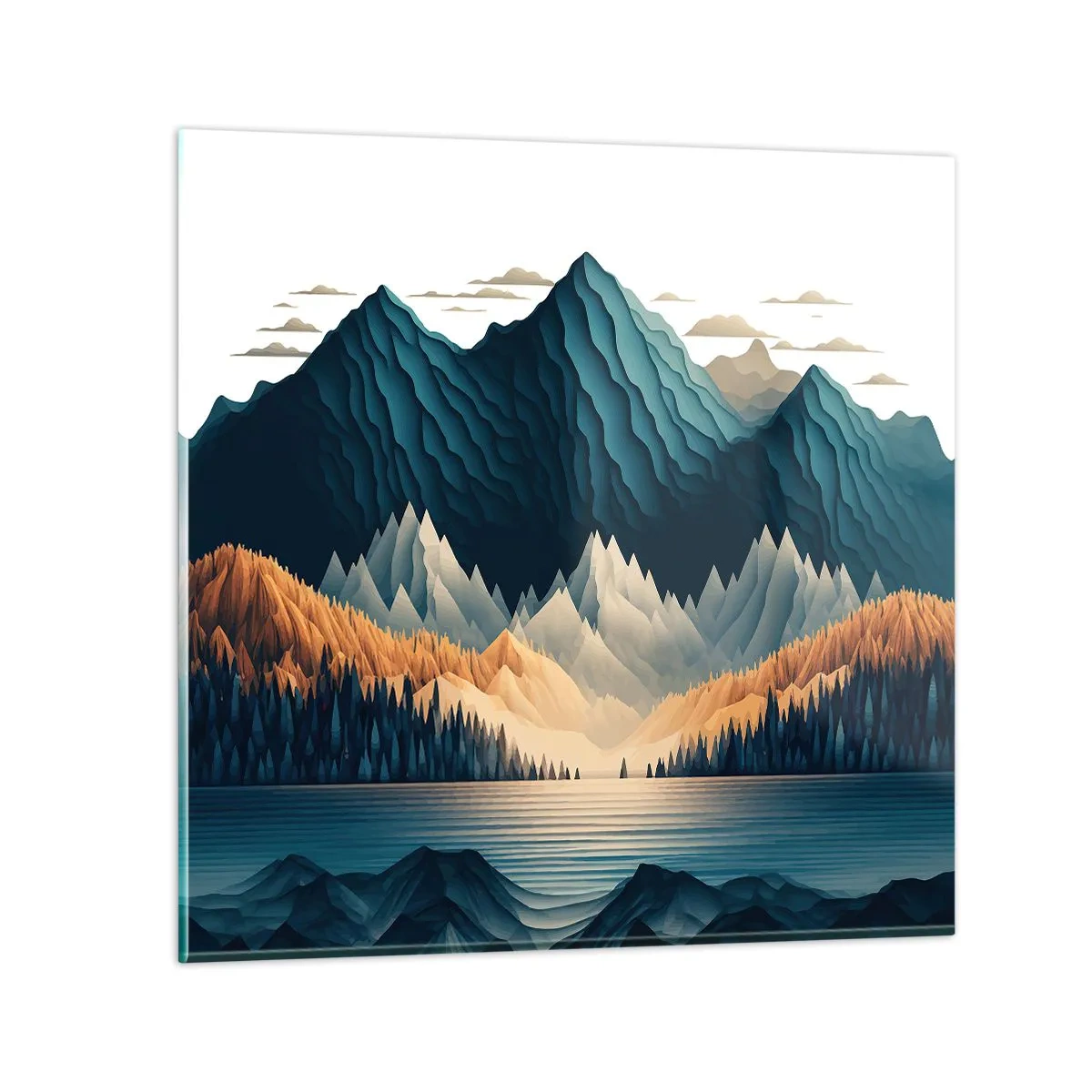 Glasbild - Bild auf glas - Perfekte Berglandschaft - 60x60 cm
