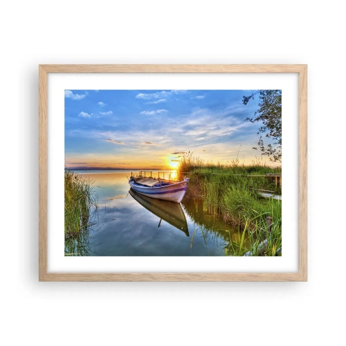 Poster in einem Rahmen aus heller Eiche - Bucht erfüllter Träume - 50x40 cm