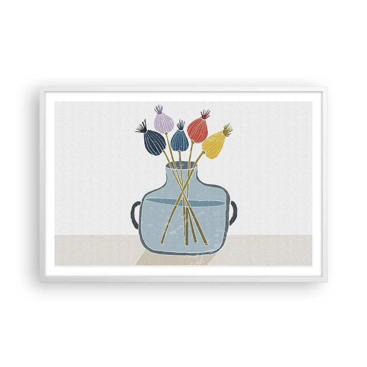 Poster in einem weißen Rahmen - Es ist mucksmäuschenstill - 91x61 cm