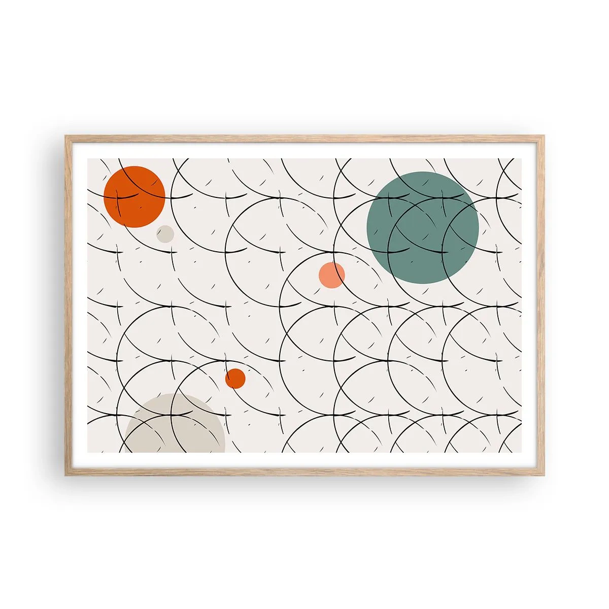 Poster in einem Rahmen aus heller Eiche - Im Pop-Art-Geist - 100x70 cm