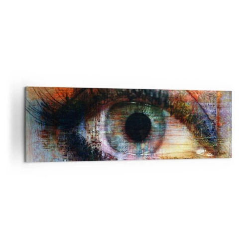 Bild auf Leinwand - Leinwandbild - Künstlerisches Auge in mehrfarbiger Abstraktion - 160x50cm - Du kannst in die Seele sehen - Moderne Wanddekoration für Wohnzimmer und Schlafzimmer ARTTOR
