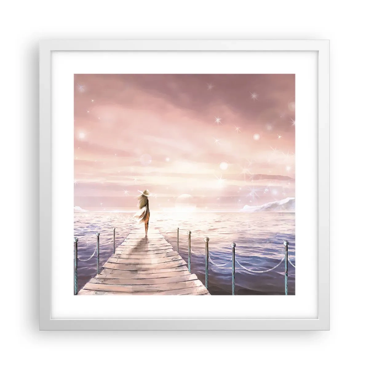 Poster in einem weißen Rahmen - Im Licht eines Traums - 40x40 cm