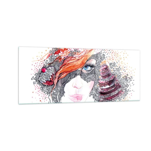 Glasbild - Bild auf glas - Bei ihr ist jeden Tag Feiertag - 100x40 cm