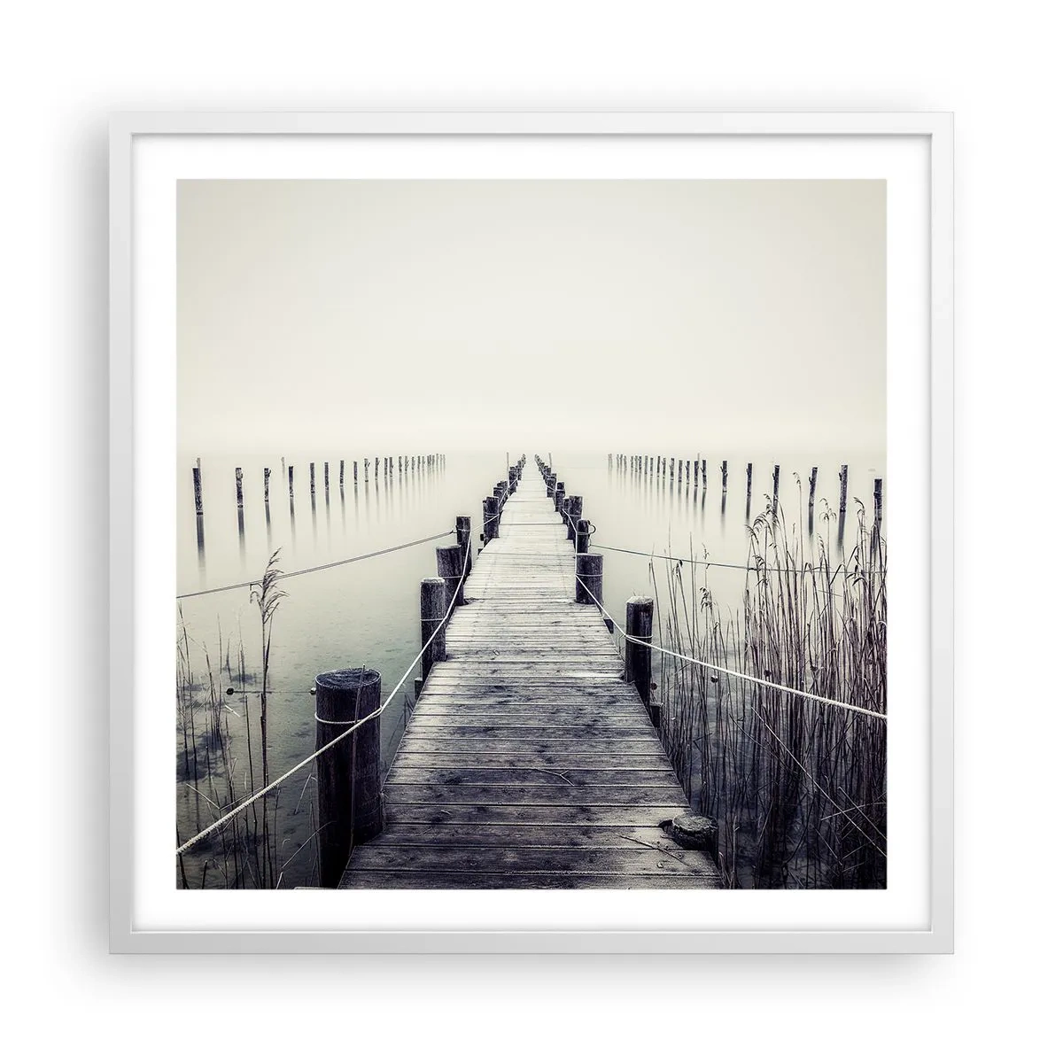 Poster in einem weißen Rahmen - Tauchen Sie in Ruhe ein - 60x60 cm