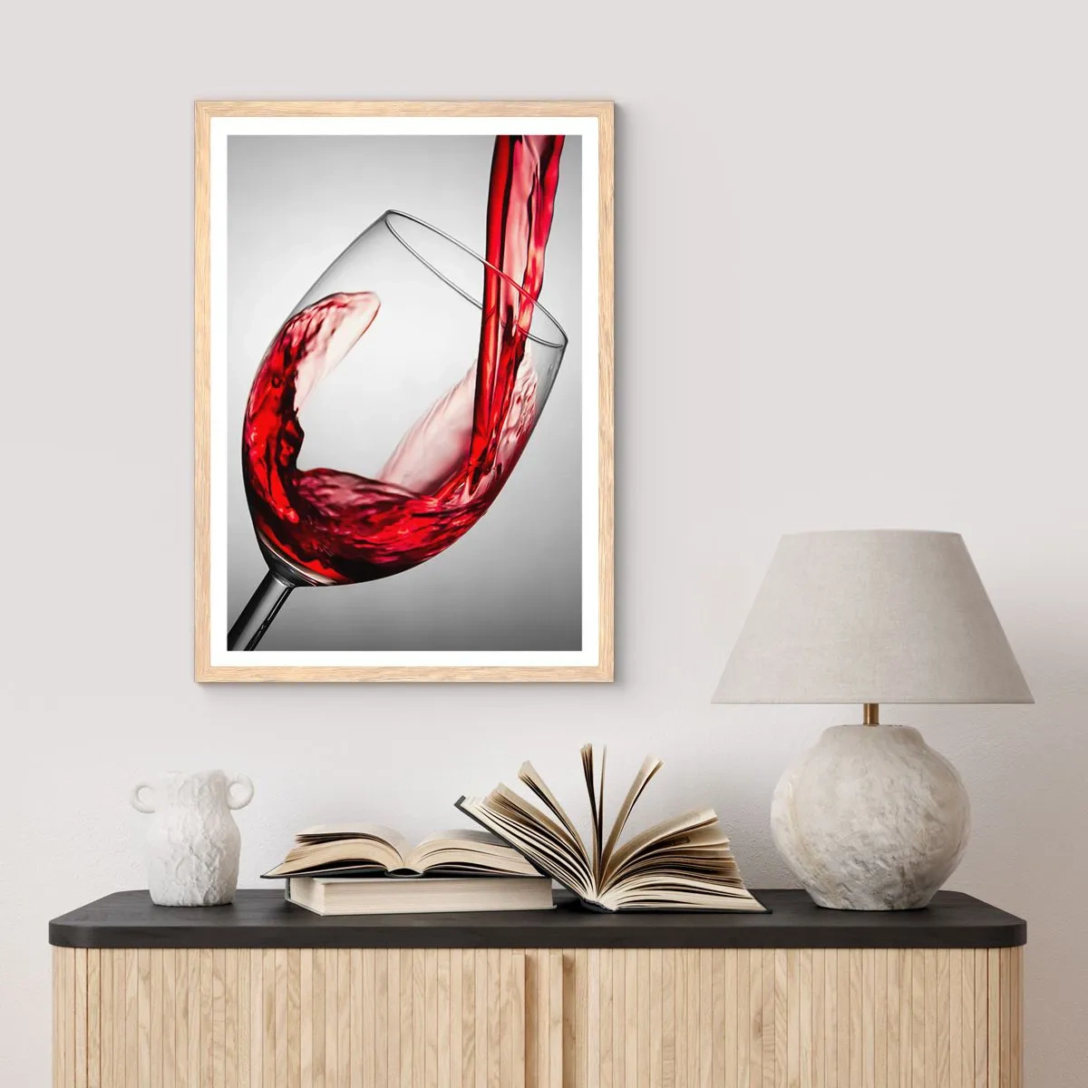 Poster in einem Rahmen aus heller Eiche - Farbe – Bewegung – Klang - 30x40 cm