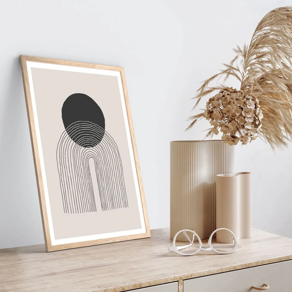 Poster in einem Rahmen aus heller Eiche - Zittern und Vertrauen - 61x91 cm