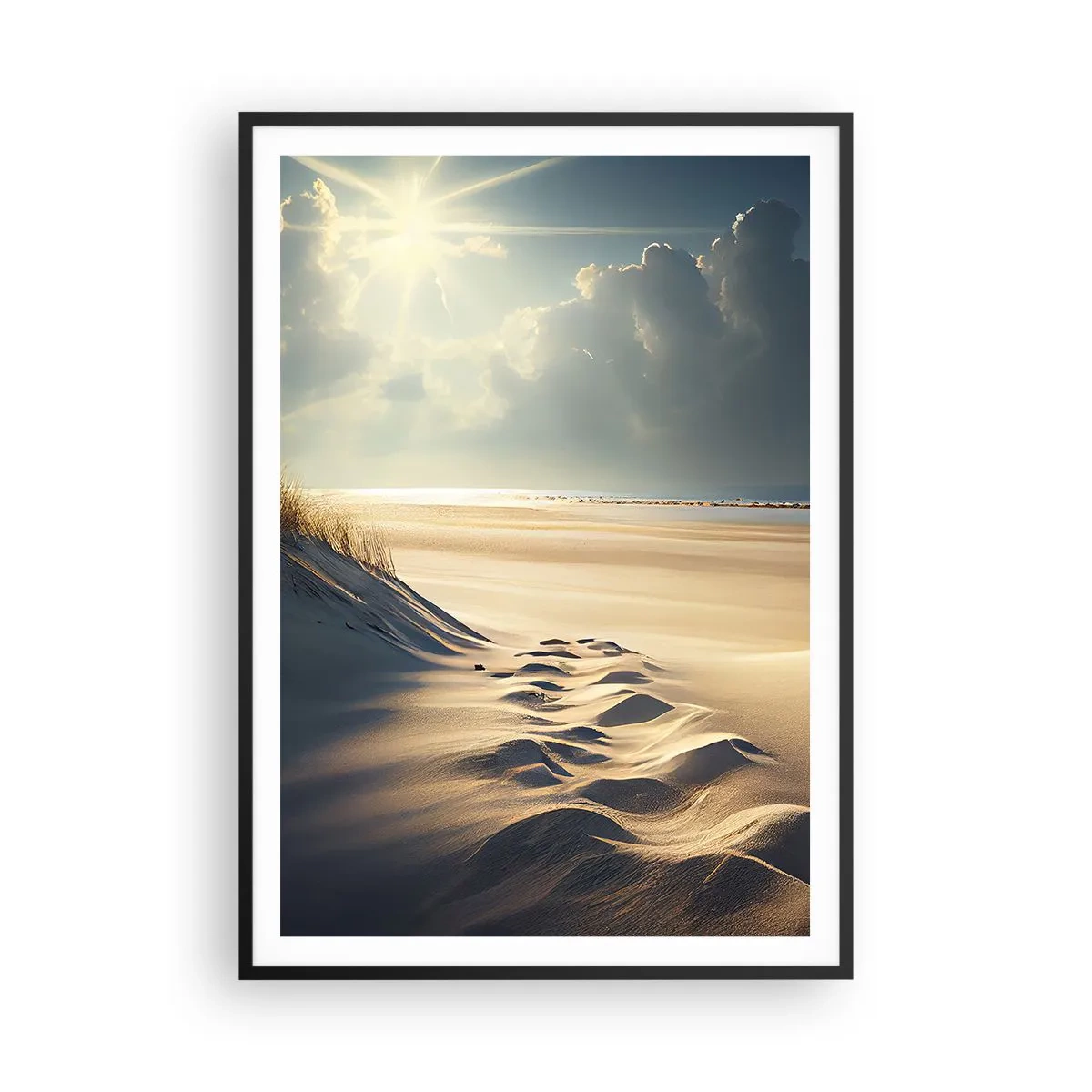 Poster in einem schwarzem Rahmen - Beruhigende Landschaft - 70x100 cm