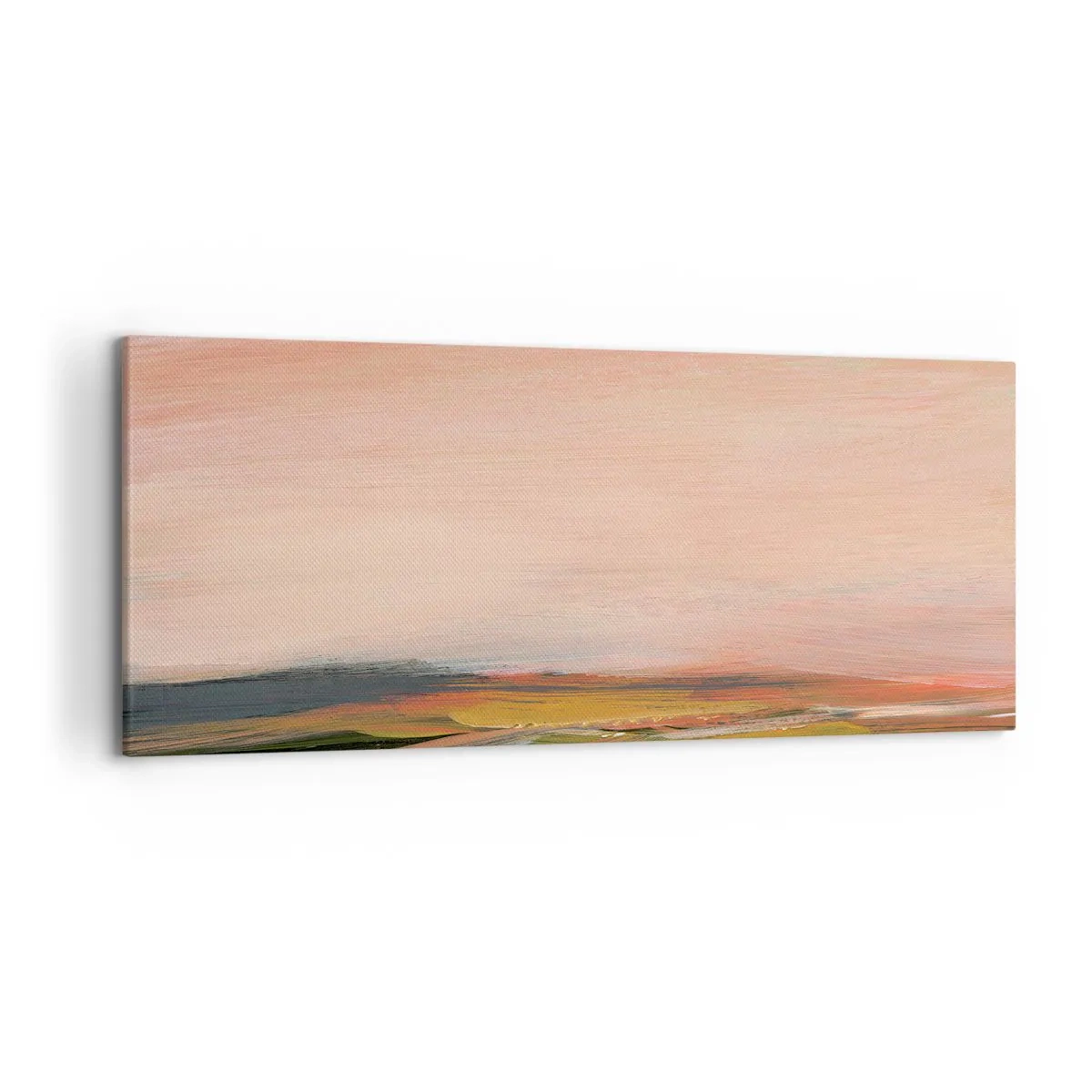 Bild auf Leinwand - Leinwandbild - Eine Landschaft in Rosa- und Goldtönen - 120x50cm - In Rosatönen - Moderne Wanddekoration für Wohnzimmer und Schlafzimmer ARTTOR