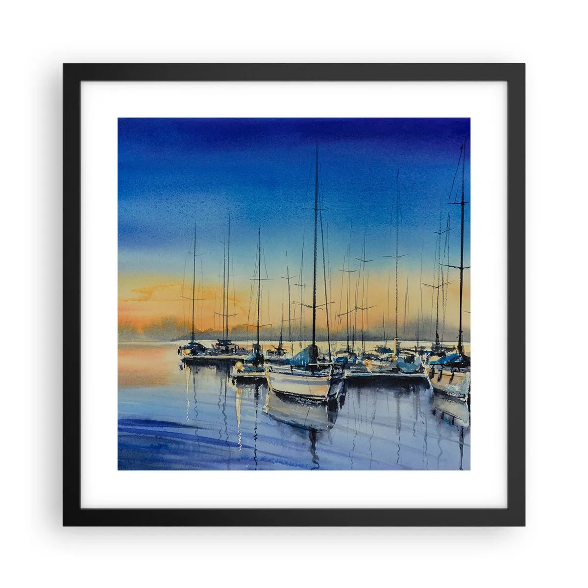 Poster in einem schwarzem Rahmen - Ende eines guten Tages - 40x40 cm