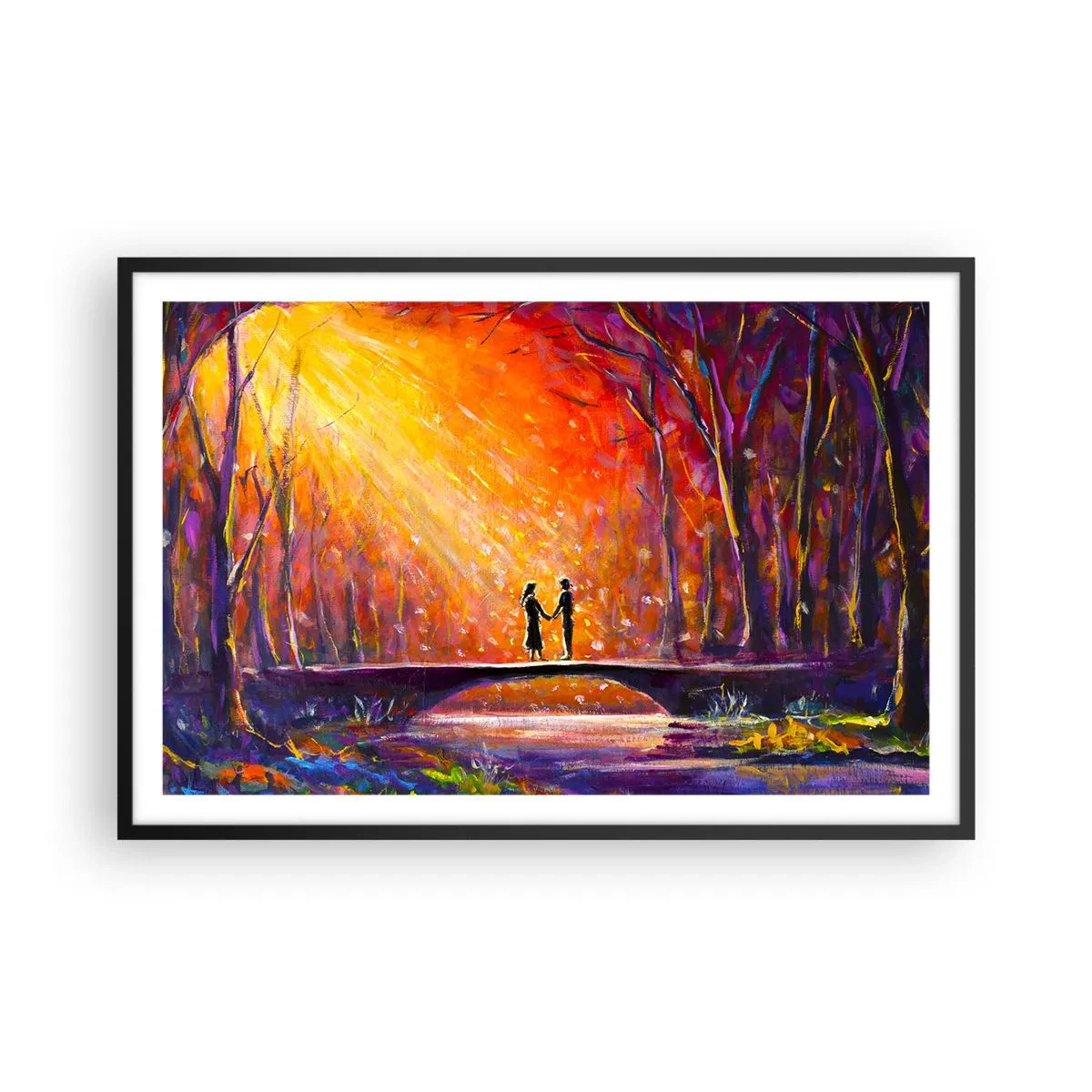 Poster in einem schwarzem Rahmen - Der Himmel liebt sie auch - 91x61 cm