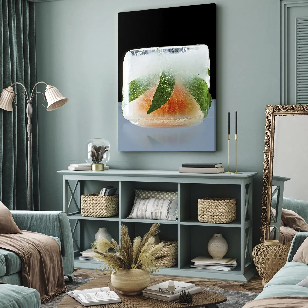 Bild auf Leinwand - Leinwandbild - Frisch und kühl - 65x120 cm