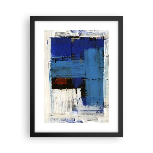 Poster in einem schwarzem Rahmen - Geheimnis ist blau - 30x40 cm