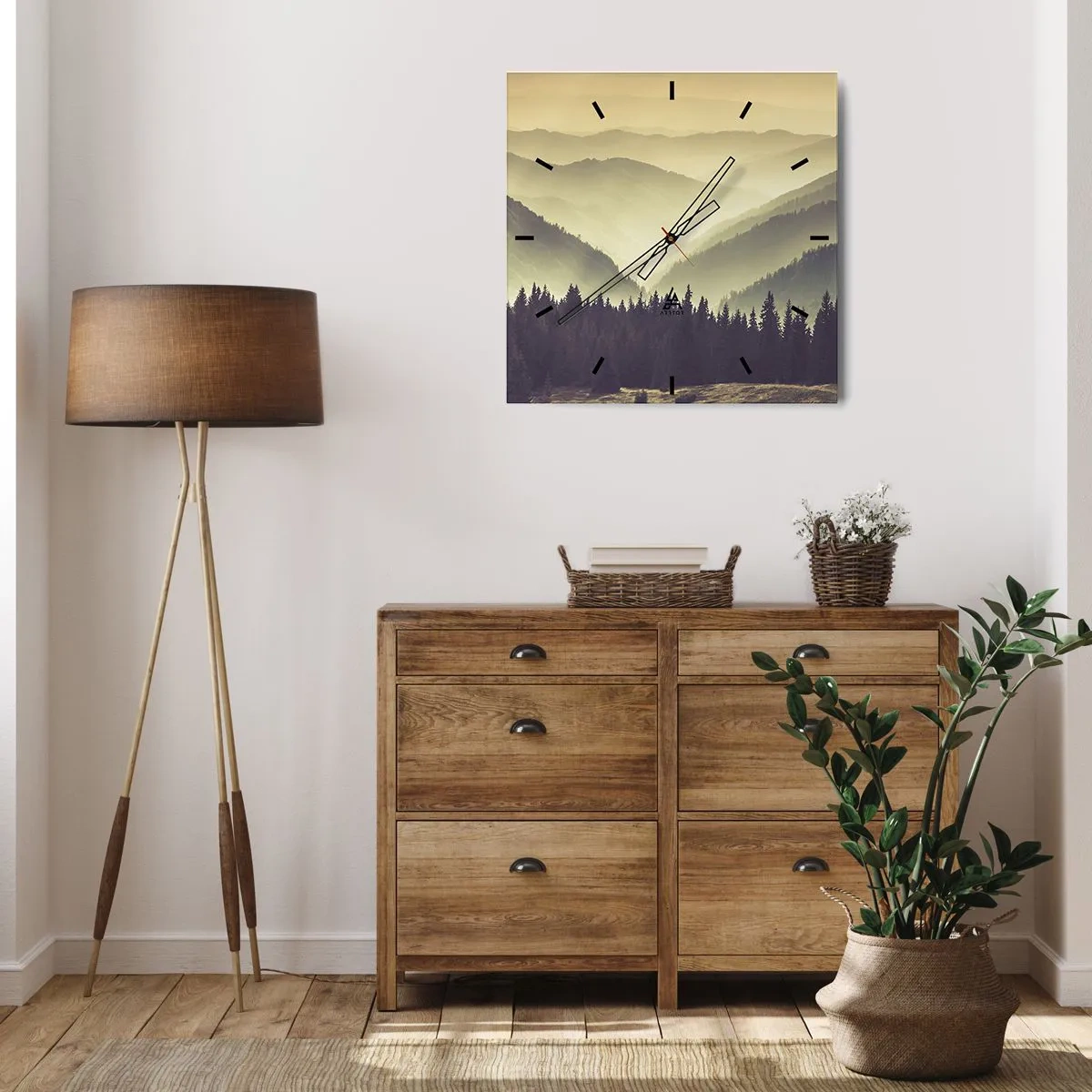 Wanduhr - Glasuhr - Hinter den sieben Bergen ... - 30x30 cm