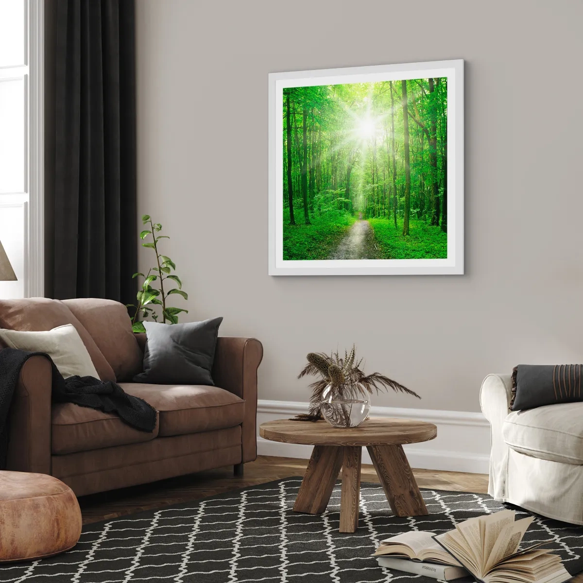 Poster in einem weißen Rahmen - Die grüne Kathedrale - 40x40 cm