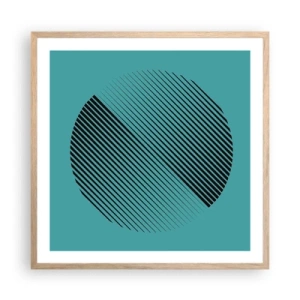 Poster in einem Rahmen aus heller Eiche - Kreis – eine geometrische Variante - 60x60 cm