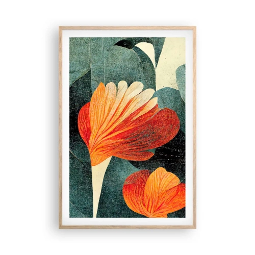 Poster in einem Rahmen aus heller Eiche - Hitze der Tropen und Kühle des Grüns - 61x91 cm