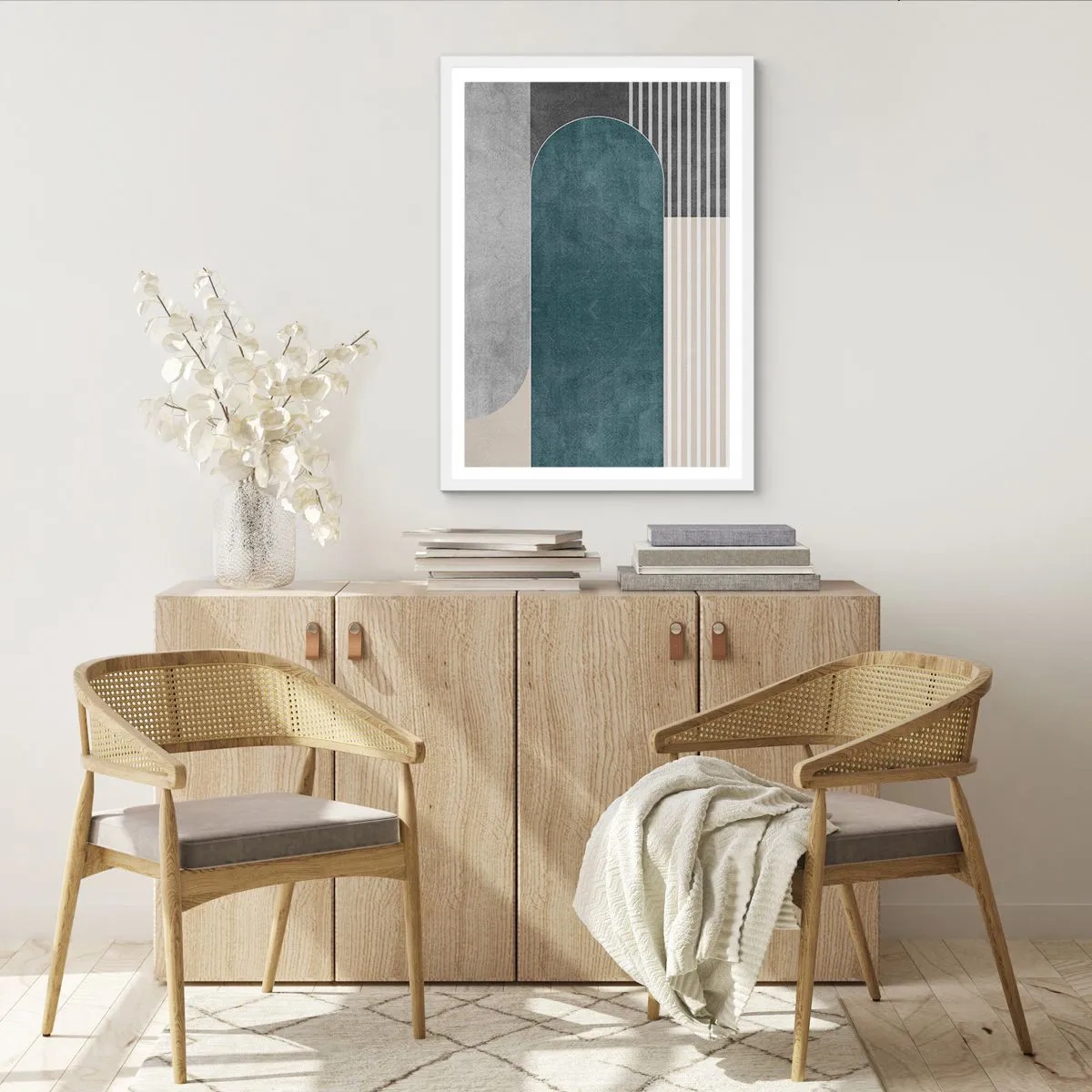 Poster in einem weißen Rahmen - Komposition auf der Ebene - 70x100 cm