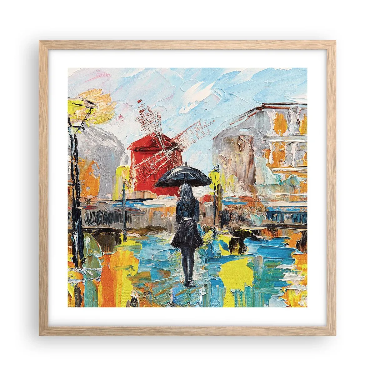 Poster in einem Rahmen aus heller Eiche - Pariser Legenden - 50x50 cm