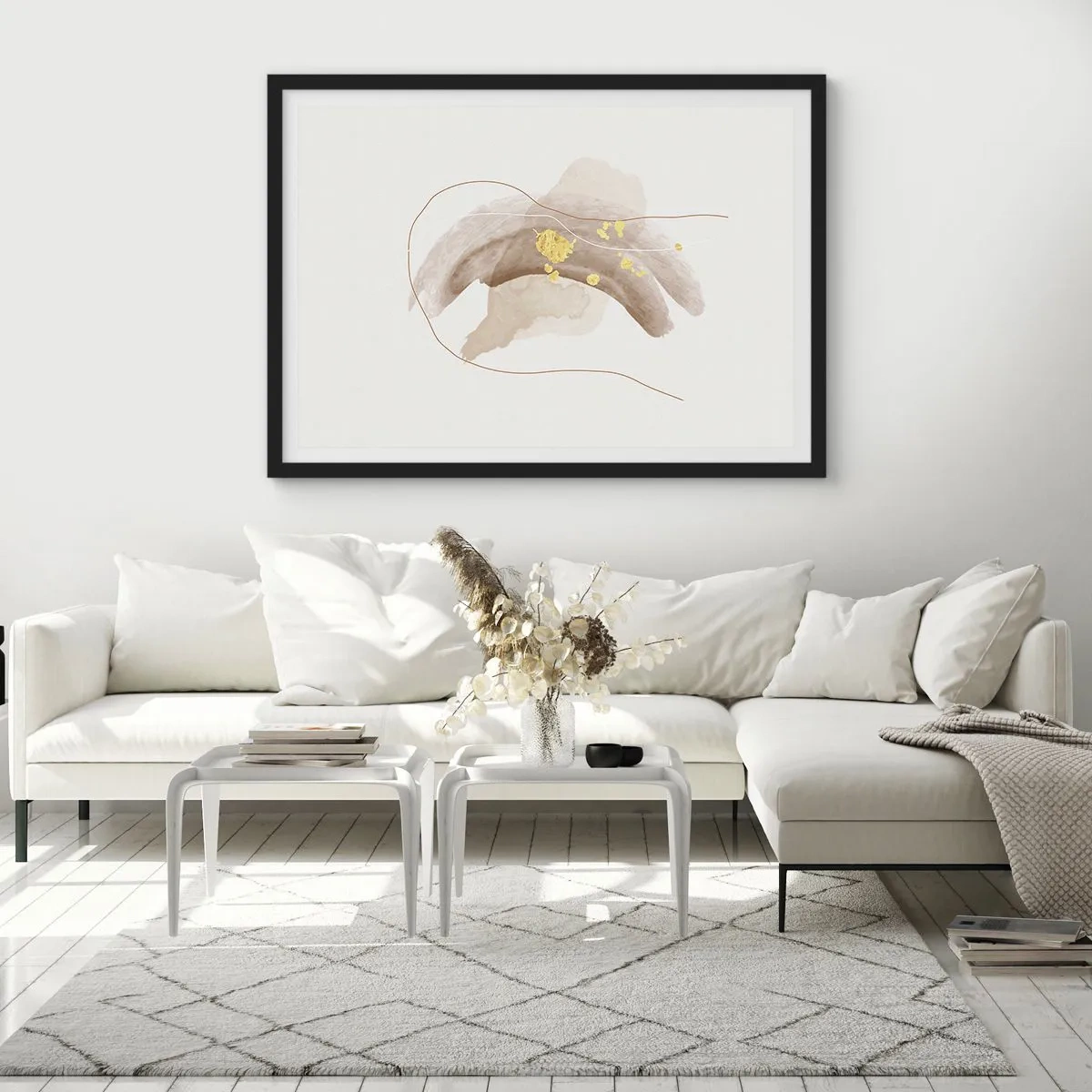 Poster in einem schwarzem Rahmen - Im Weltraum begegnet - 50x40 cm