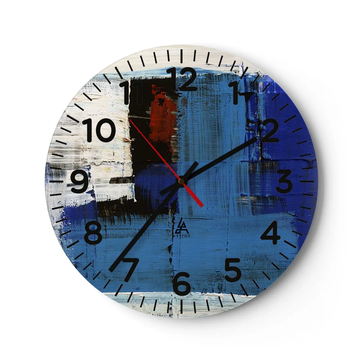 Wanduhr - Glasuhr - Geheimnis ist blau - 40x40 cm