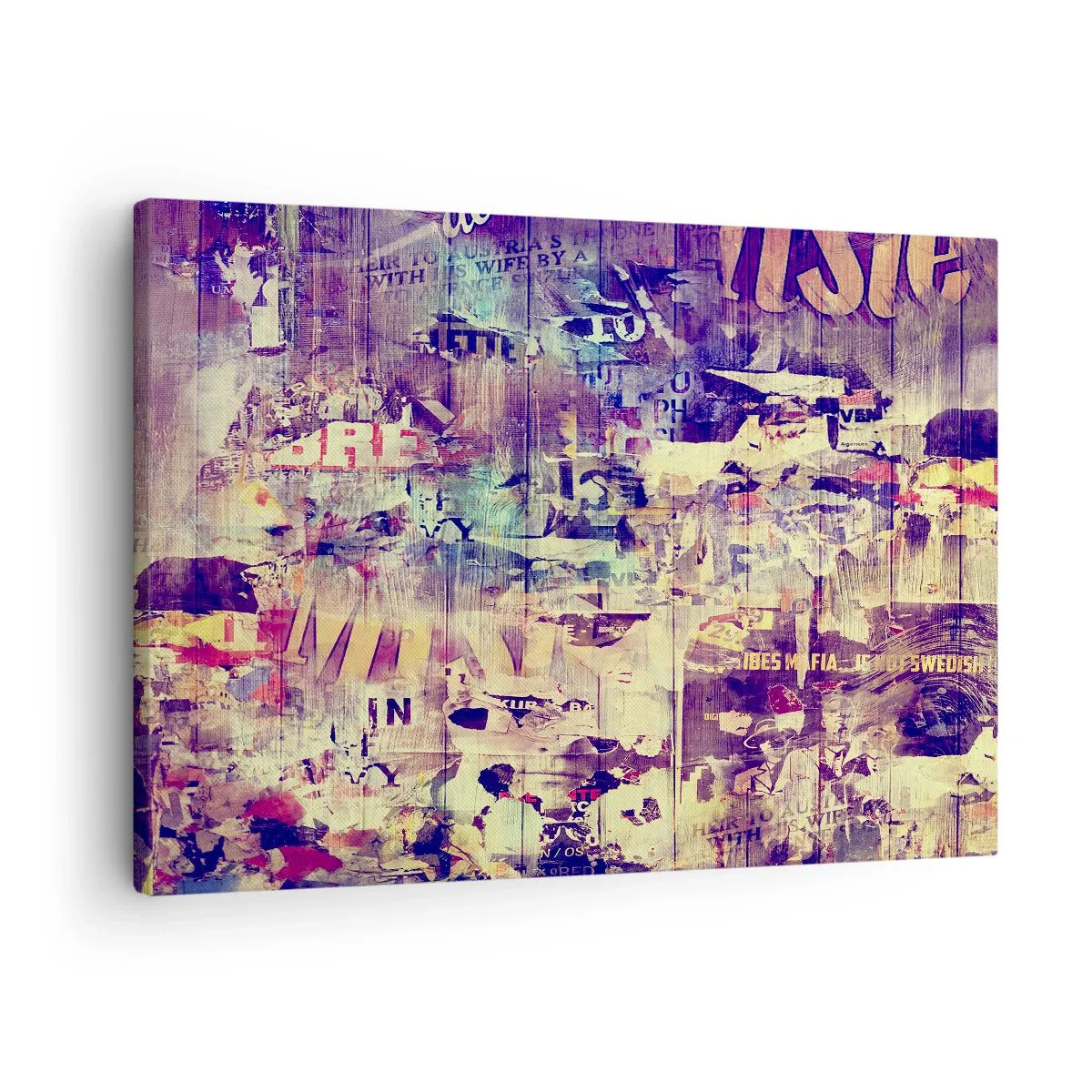 Bild auf Leinwand - Leinwandbild - Bunte abstrakte Collage mit Text und Grafiken - 70x50cm - Und das ist alles, was es geben wird - Moderne Wanddekoration für Wohnzimmer und Schlafzimmer ARTTOR