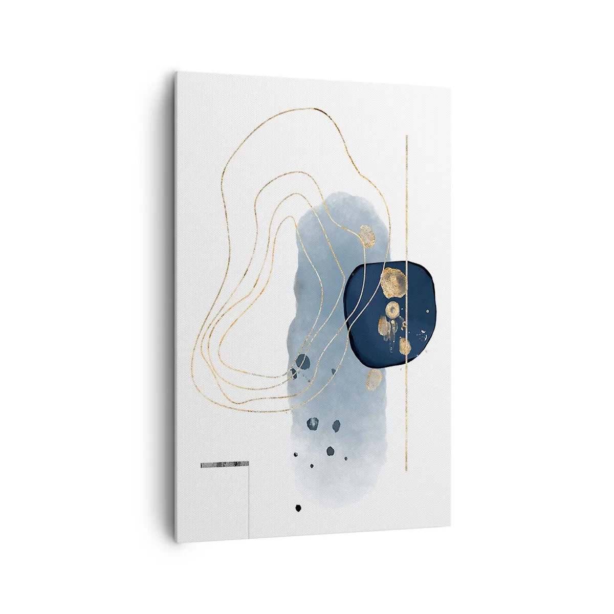 Bild auf Leinwand - Leinwandbild - Abstraktion in Blau- und Goldtönen - 80x120cm - Blau-goldene Fantasie - Moderne Wanddekoration für Wohnzimmer und Schlafzimmer ARTTOR