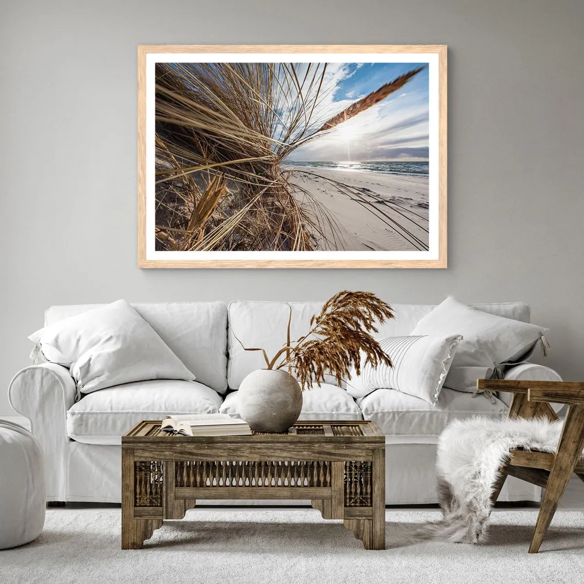 Poster in einem Rahmen aus heller Eiche - Ein Treffen der Elemente der Natur - 100x70 cm