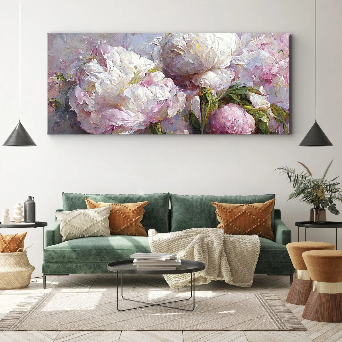 Bild auf Leinwand - Leinwandbild - Strauß voller Leben - 90x30 cm
