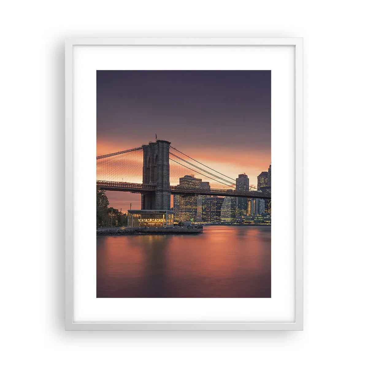 Poster in einem weißen Rahmen - Eingetaucht in lila Stille - 40x50 cm