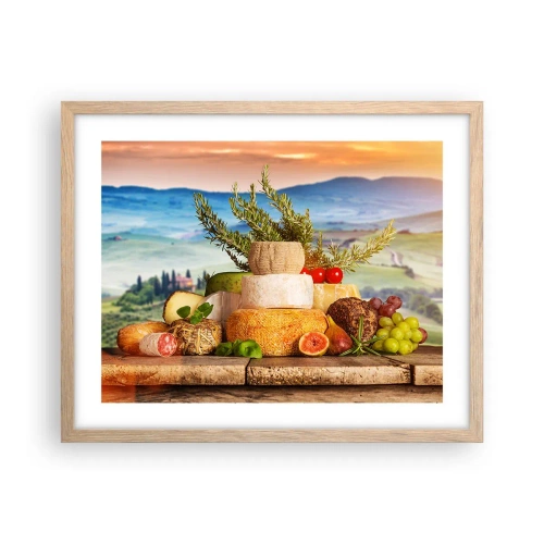 Poster in einem Rahmen aus heller Eiche - Die italienische Lebensfreude - 50x40 cm