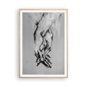 Poster in einem Rahmen aus heller Eiche - Anfang… - 70x100 cm