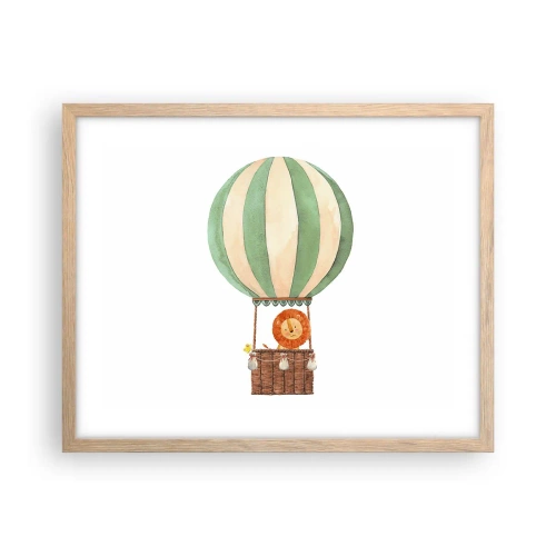 Poster in einem Rahmen aus heller Eiche - Leons Reisen - 50x40 cm