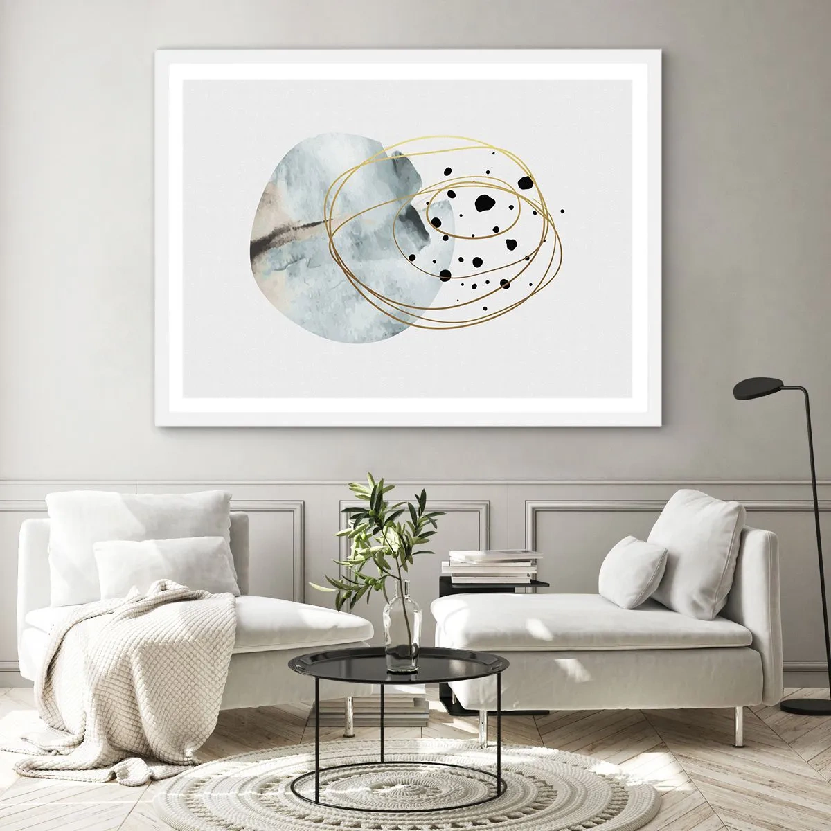 Poster in einem weißen Rahmen - Vom Weltraum umarmt - 50x40 cm