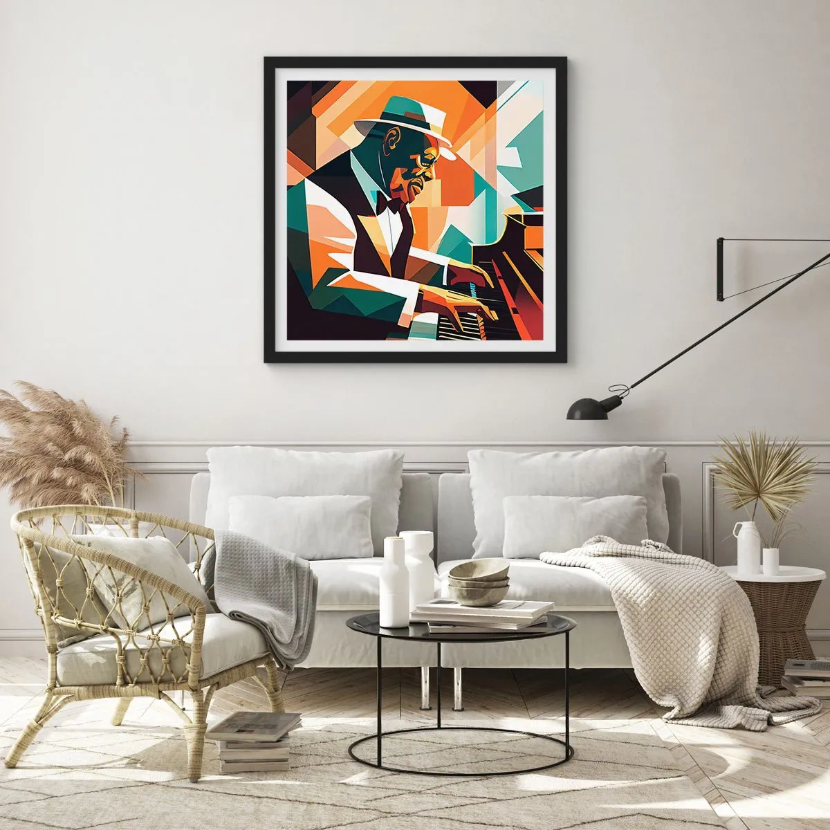 Poster in einem schwarzem Rahmen - Alles vom Jazz - 50x50 cm