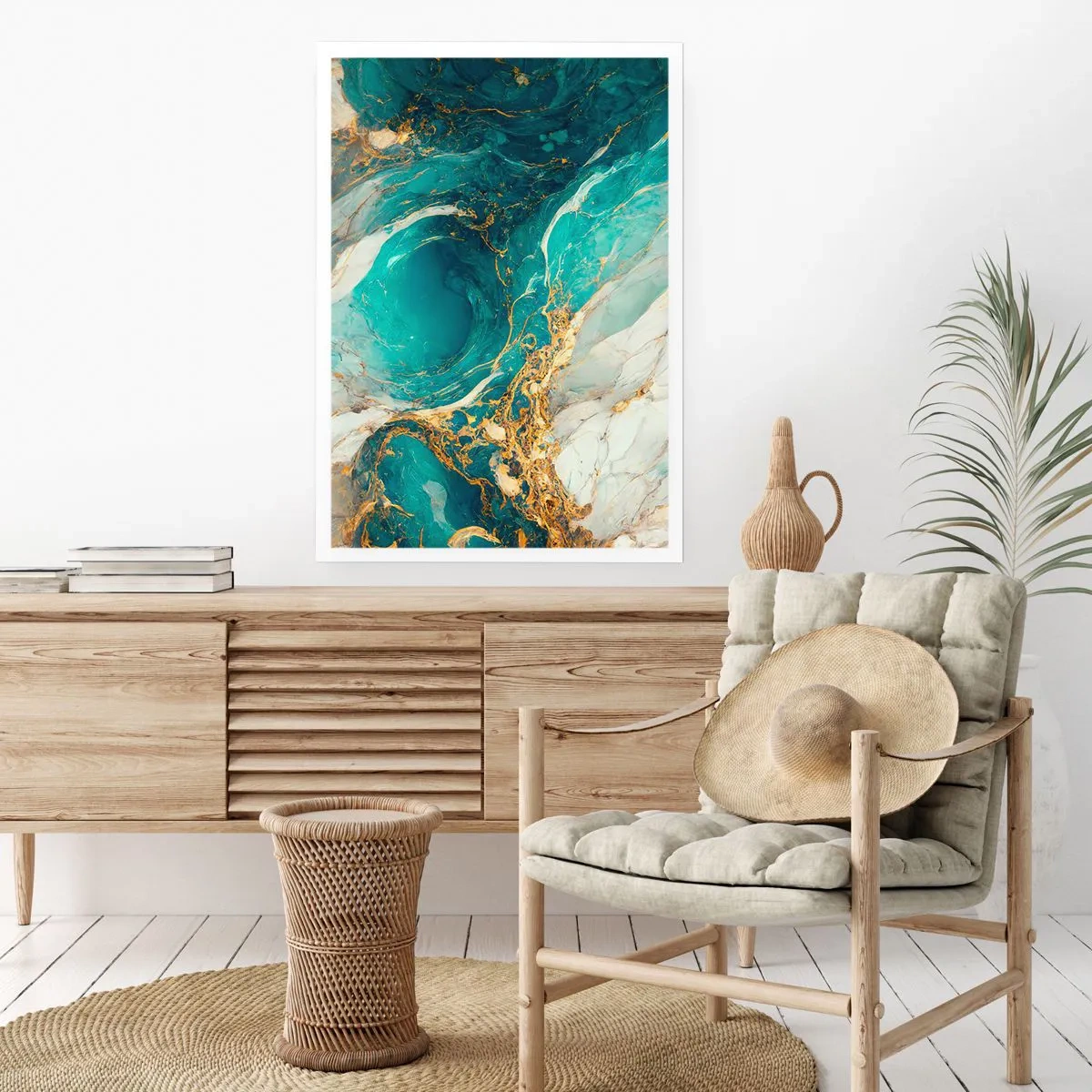 Poster - Komposition mit Goldadern - 70x100 cm