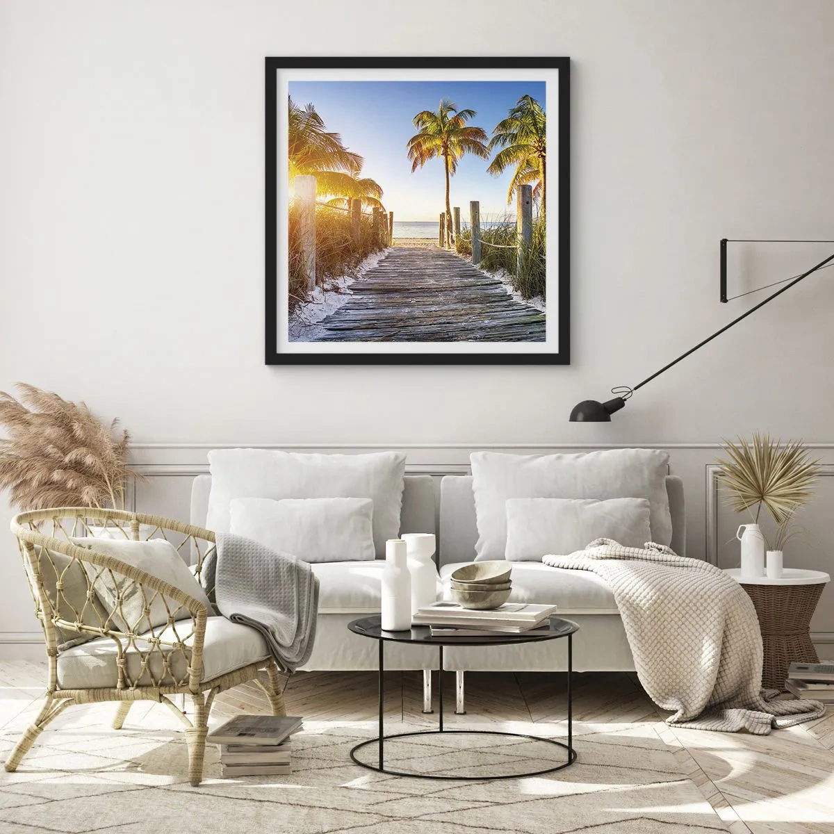 Poster in einem schwarzem Rahmen - Direkt ins Paradies - 60x60 cm