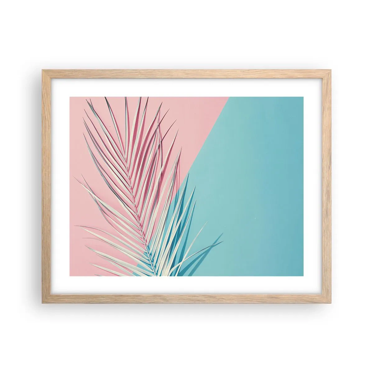Poster in einem Rahmen aus heller Eiche - Tropischer Eindruck - 50x40 cm