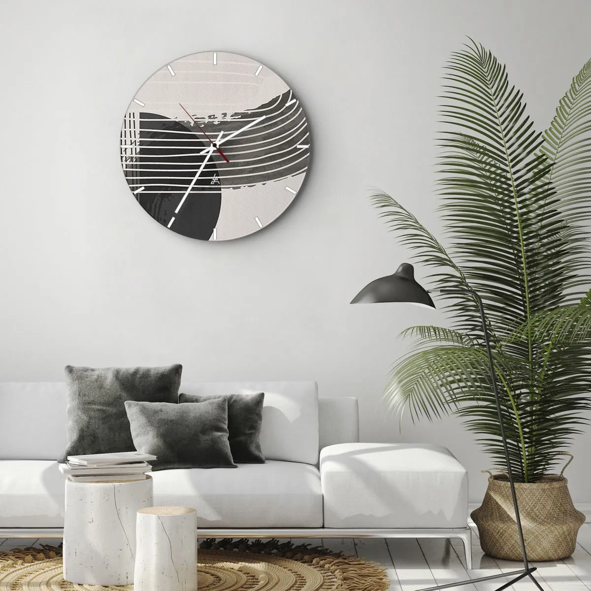 Wanduhr - Glasuhr - Hin und zurück - 40x40 cm