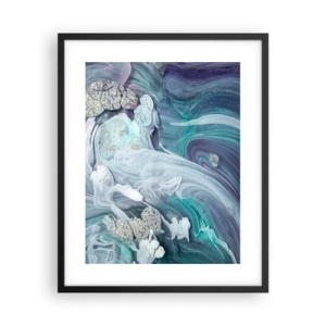 Poster in einem schwarzem Rahmen - Strömungen von Himmelblau - 40x50 cm