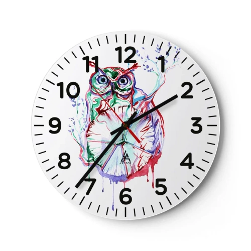 Wanduhr - Glasuhr - Von Natur aus klug - 40x40 cm