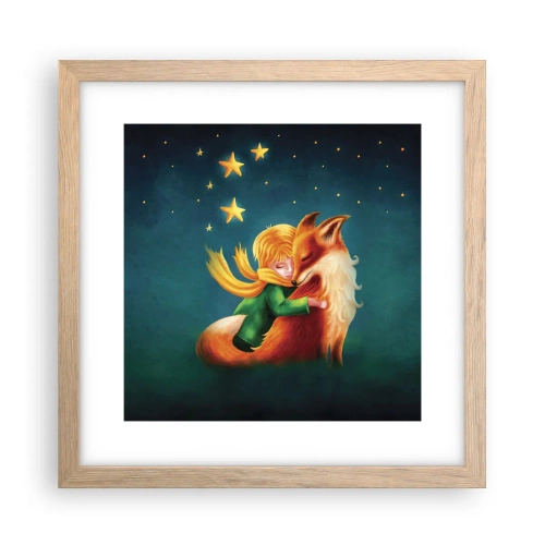Poster in einem Rahmen aus heller Eiche - Kleiner Prinz - 30x30 cm