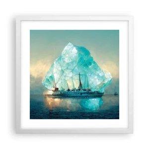 Poster in einem weißen Rahmen - Arktischer Diamant - 40x40 cm