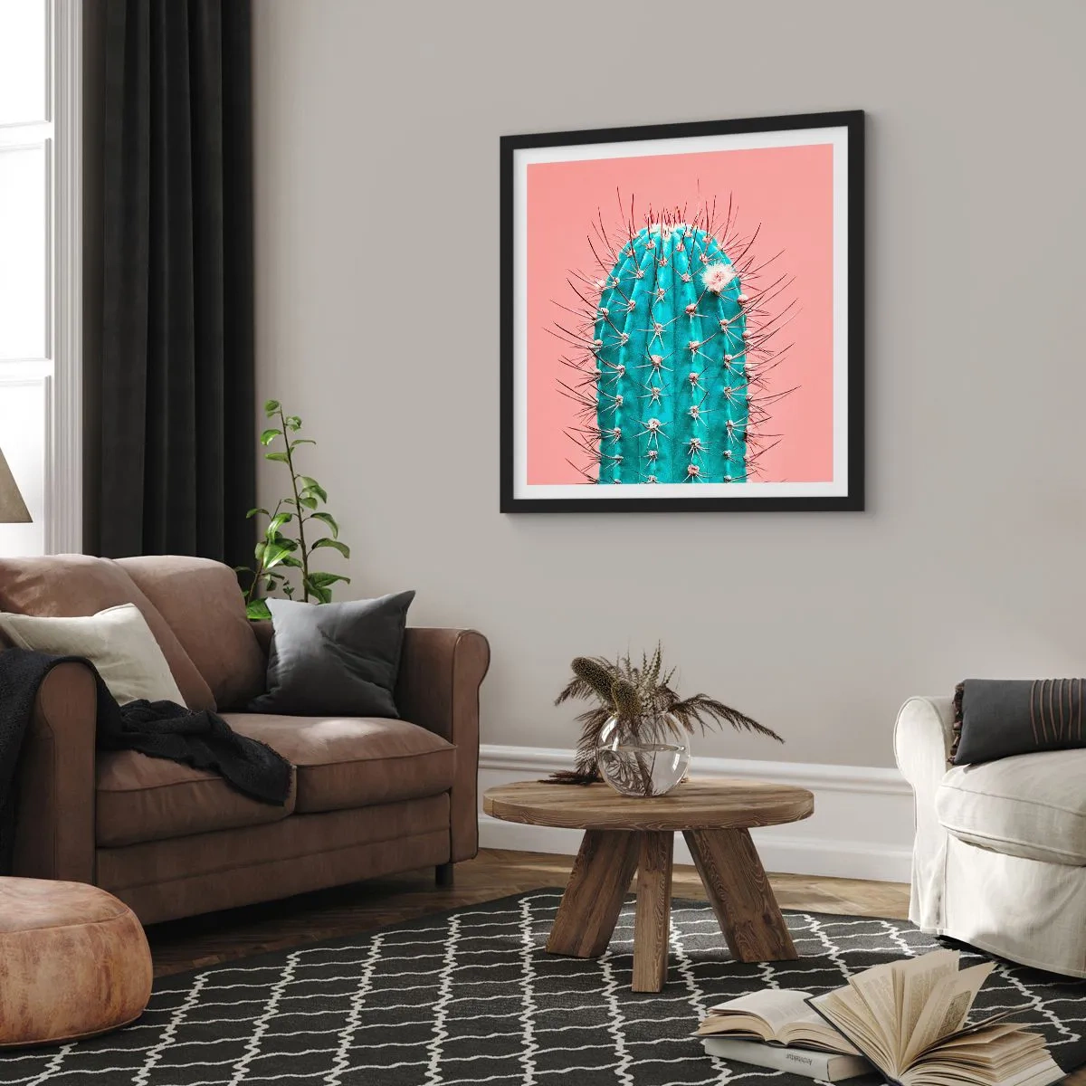 Poster in einem schwarzem Rahmen - Schau einfach hin - 60x60 cm