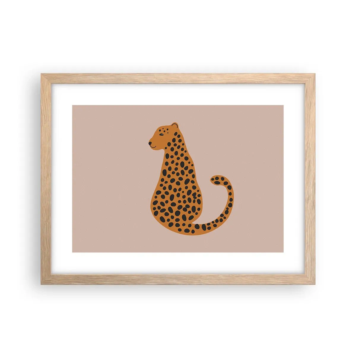 Poster in einem Rahmen aus heller Eiche - Leopardenmuster ist ein modisches Muster - 40x30 cm