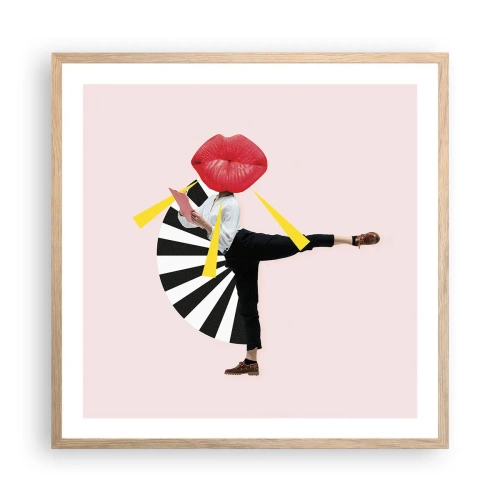 Poster in einem Rahmen aus heller Eiche - Surreale Pop-Art - 60x60 cm