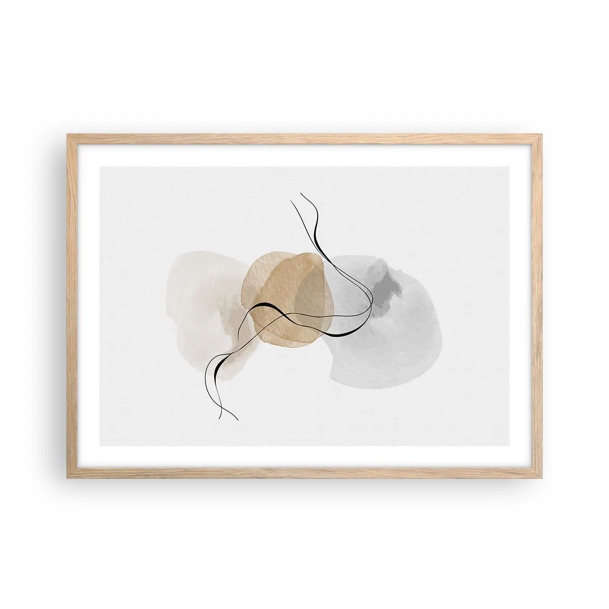 Poster in einem Rahmen aus heller Eiche - Luftperlen - 70x50 cm